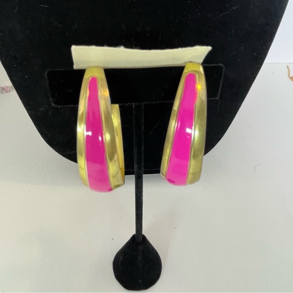 Vintage Funky Large 70s Hoop Earrings - 2 Pair - Picture 8 of 13